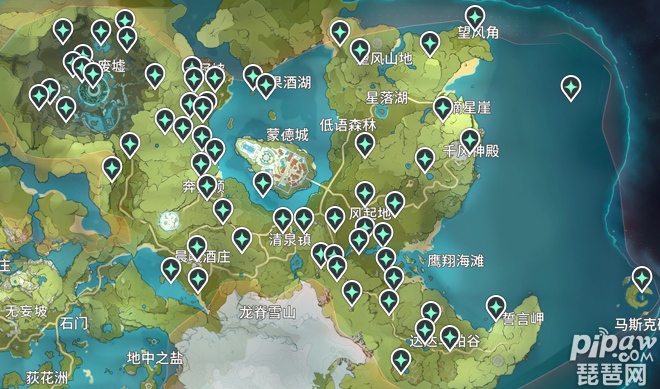 原神风神瞳分布图_风神瞳的分布_风神瞳分部图
